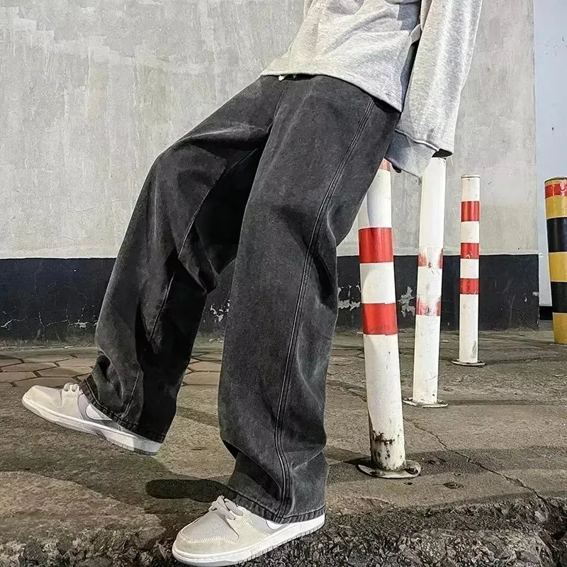 Men's Wide Leg Denim Jeans for Casual Everyday Wear