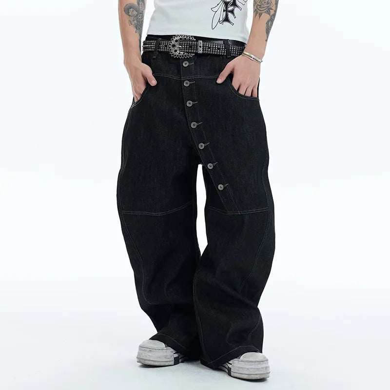 Men's Wide Leg Denim Jeans for Casual Everyday Wear