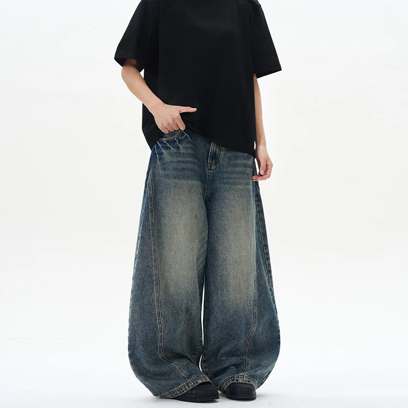 Men's Wide Leg Denim Jeans for Casual Everyday Wear