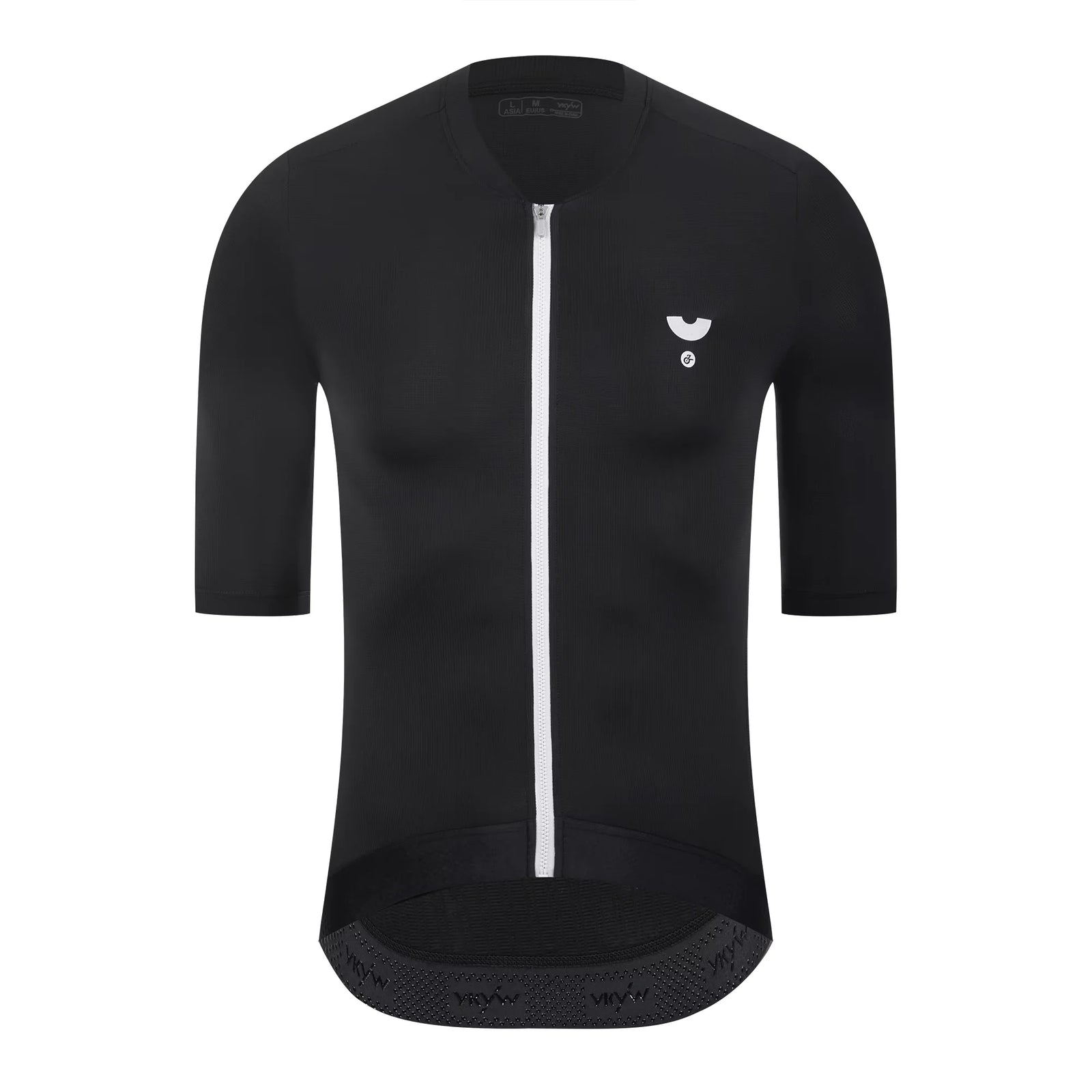 Men's V-Neck Short Sleeve Full-Zip Cycling Jersey with Rear Pockets