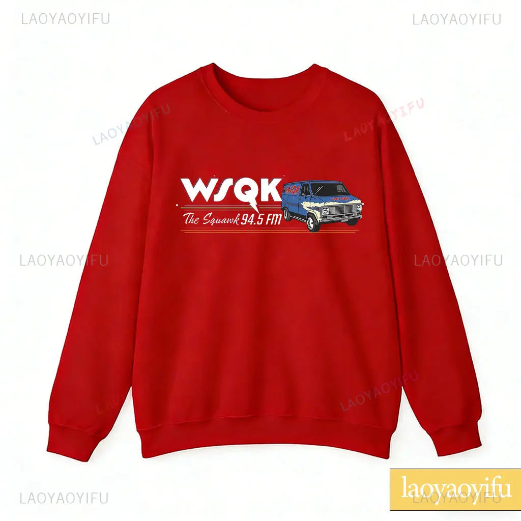 Radio Graphic Long Sleeve Pullover Casual Sweatshirt for Layering