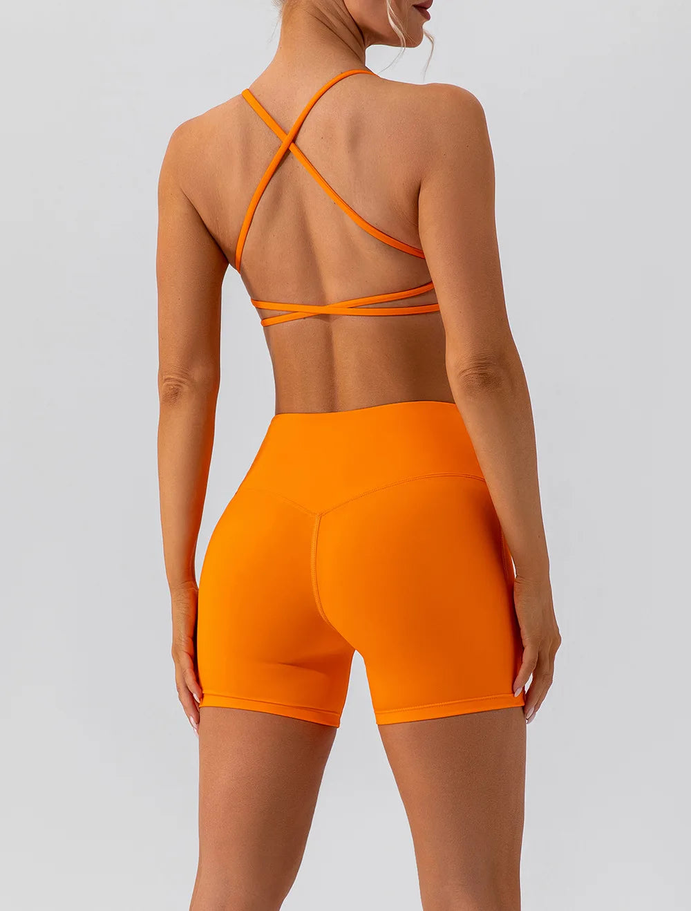 Women's V Neck Cross Back Sports Bra