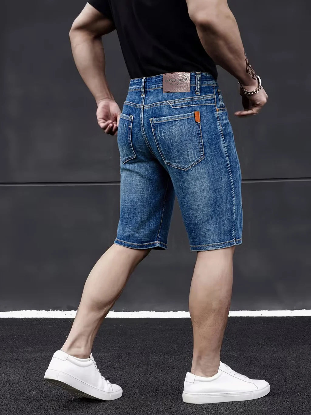 Men's Straight Cut Denim Shorts for Casual Everyday Wear