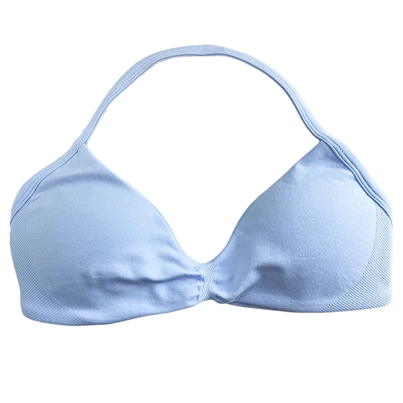 Women's Ruched Halter Neck Sports Bra