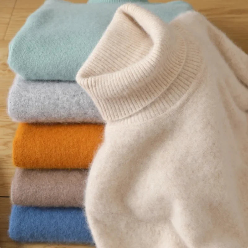 Women's Mock Neck Long Sleeve Sweater Casual Knit Layer