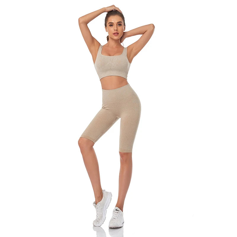 Women's Bra And Shorts Yoga Set For Workout Outfits