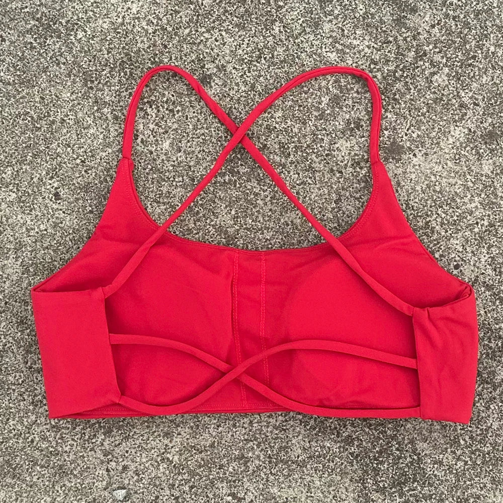 Women's Thin Strap Cross Back Sports Bra