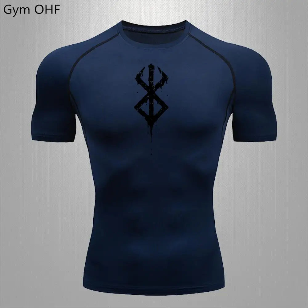 Fitted Crew Neck Short Sleeve Compression T Shirt
