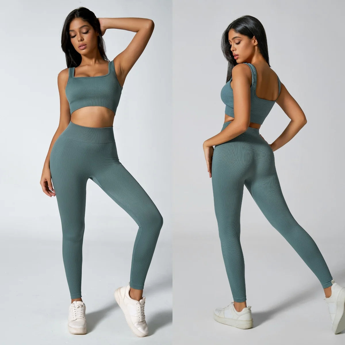 Women's Wide Strap Bra And Leggings Yoga Set