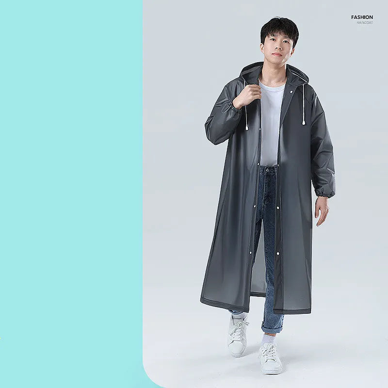 Long Hooded Front Opening Jacket for Layering over Outfits