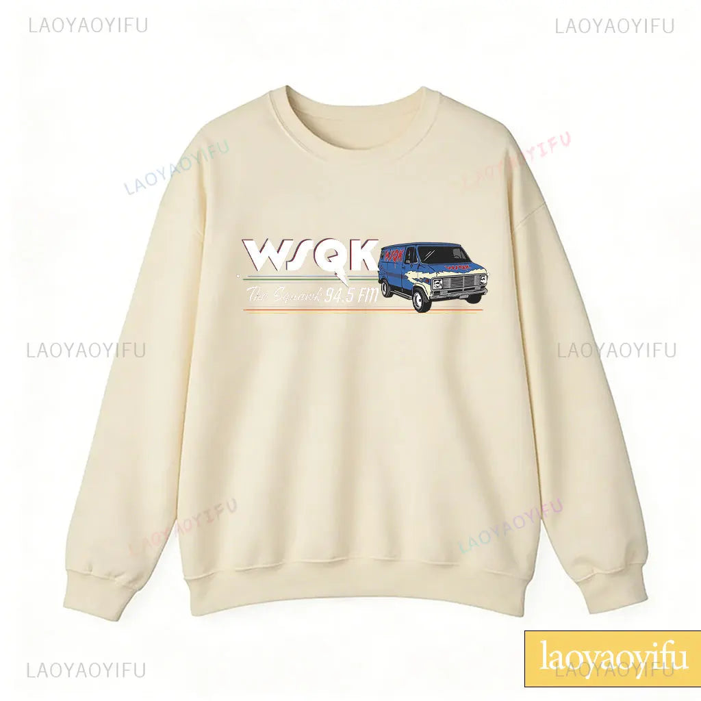 Radio Graphic Long Sleeve Pullover Casual Sweatshirt for Layering
