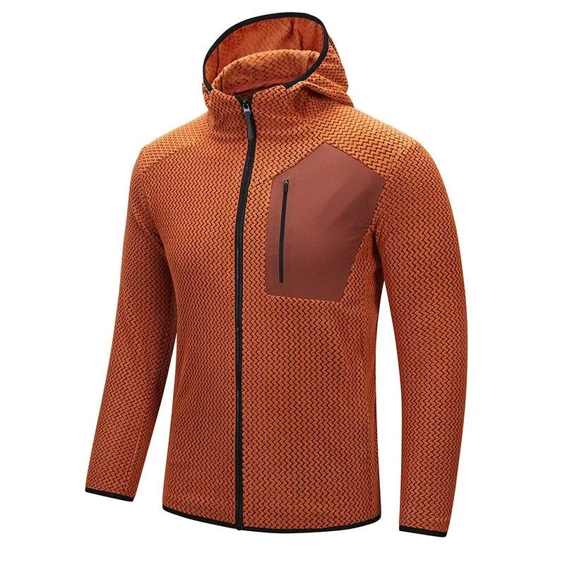 Men's Solid Long-Sleeve Zip-Front Hoodie