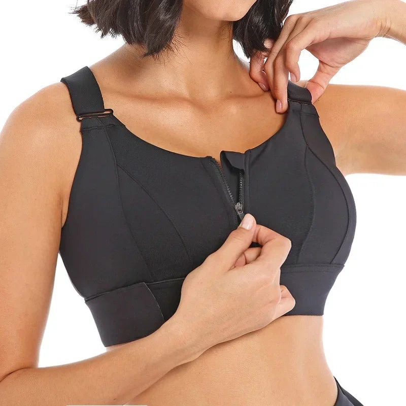 Women's Zip-Front Sports Bra