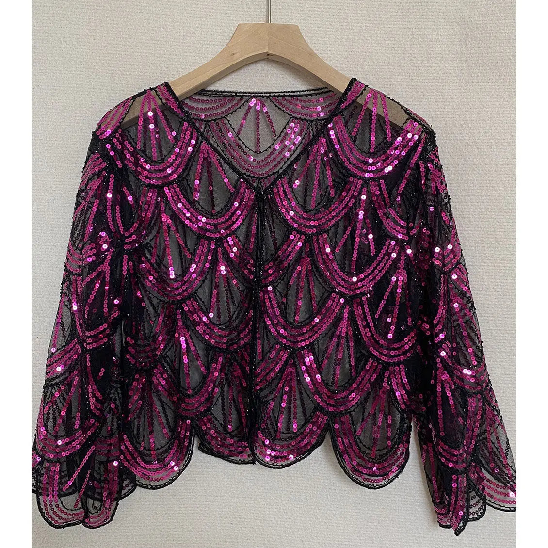 Scalloped Sequin Capelet for Layering over Dresses and Tops