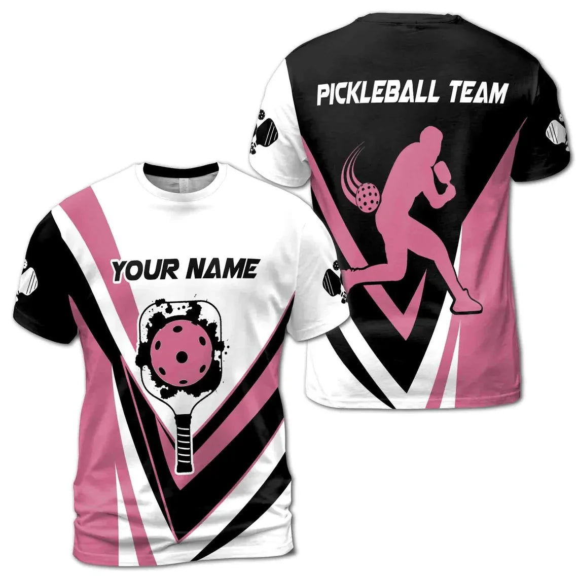 Pickleball Graphic Short Sleeve Crew Neck Sports T Shirt