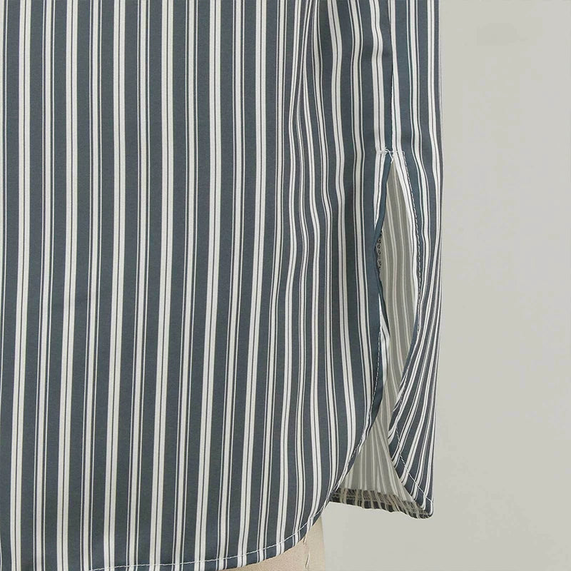 Men's Striped Short Sleeve Button Neck Lounge Nightdress