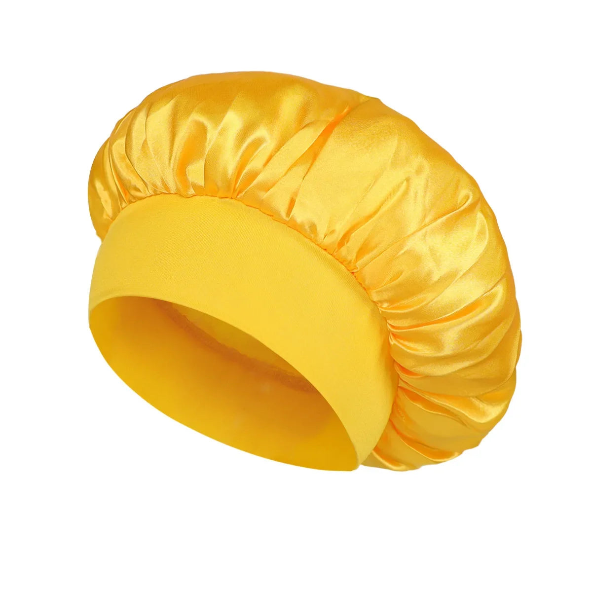 Women's Satin Sleep Bonnet with Wide Elastic Band and Color Options