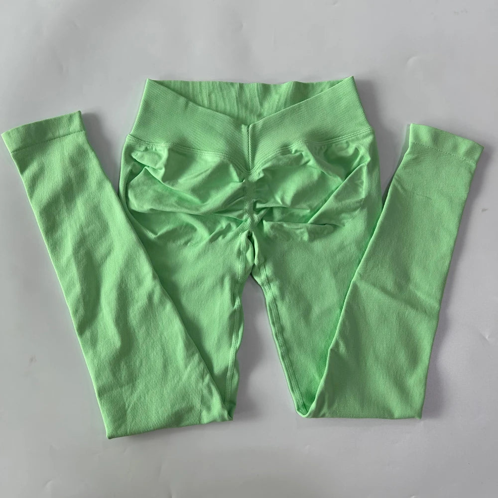 Women's Scrunch V Back Full Length Leggings For Workout Outfits