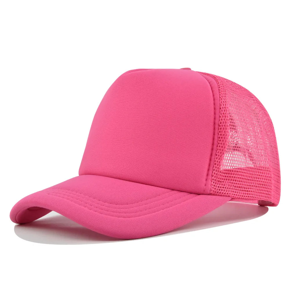 Plain Mesh Trucker Cap with Curved Brim Shape