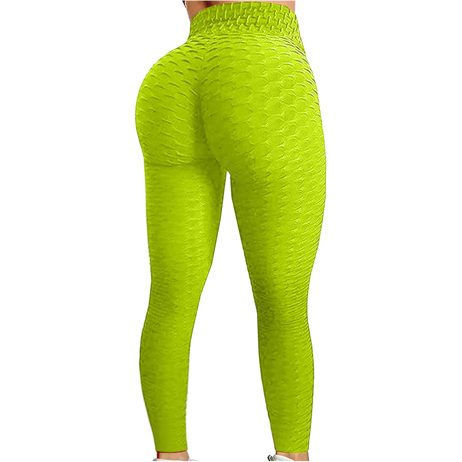 Women's Textured High-Waist Full-Length Yoga Leggings with Elastic Waistband for Everyday Workouts