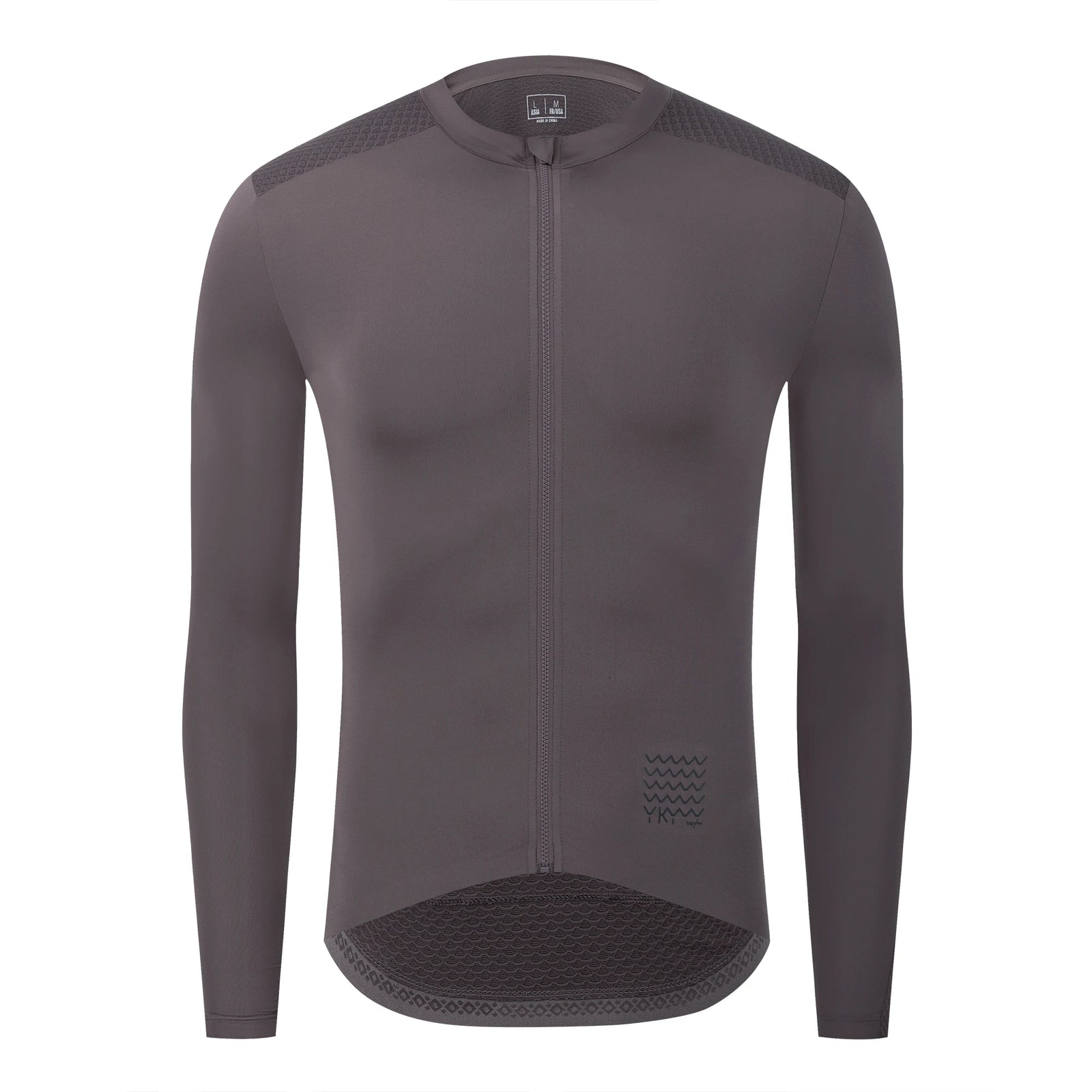Men's Long Sleeve Cycling Jersey with Full Zipper and Pockets