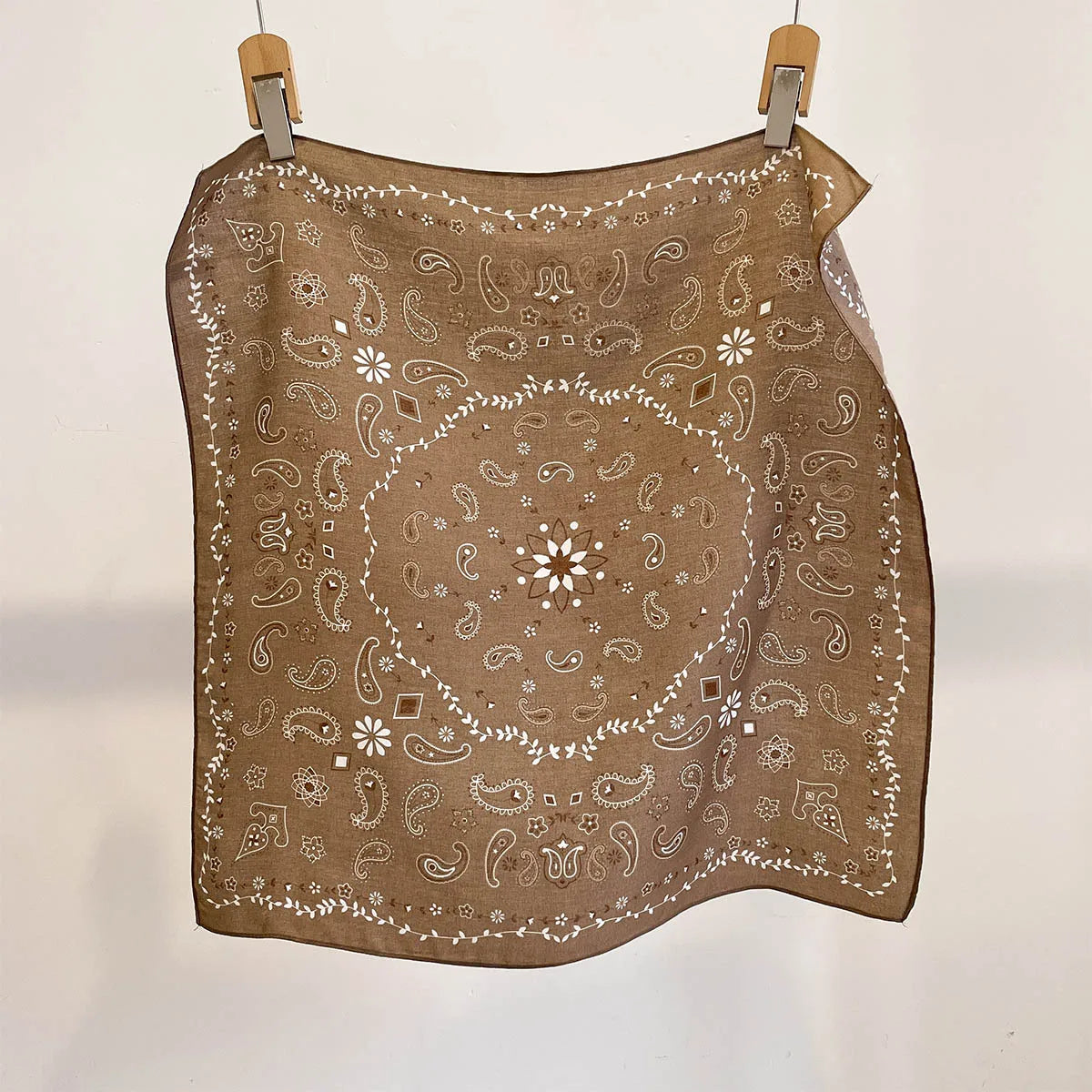 Printed Square Scarf with Polka Dot Pattern Options