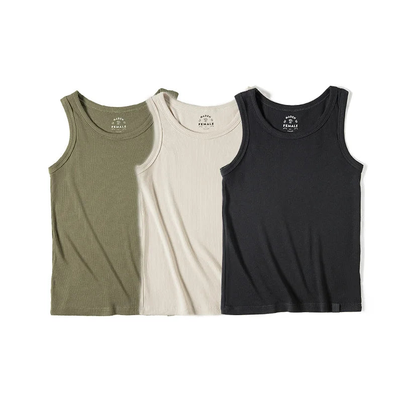 Women's V-Neck Knit Tank Top with Sleeveless Design and Simple Shape