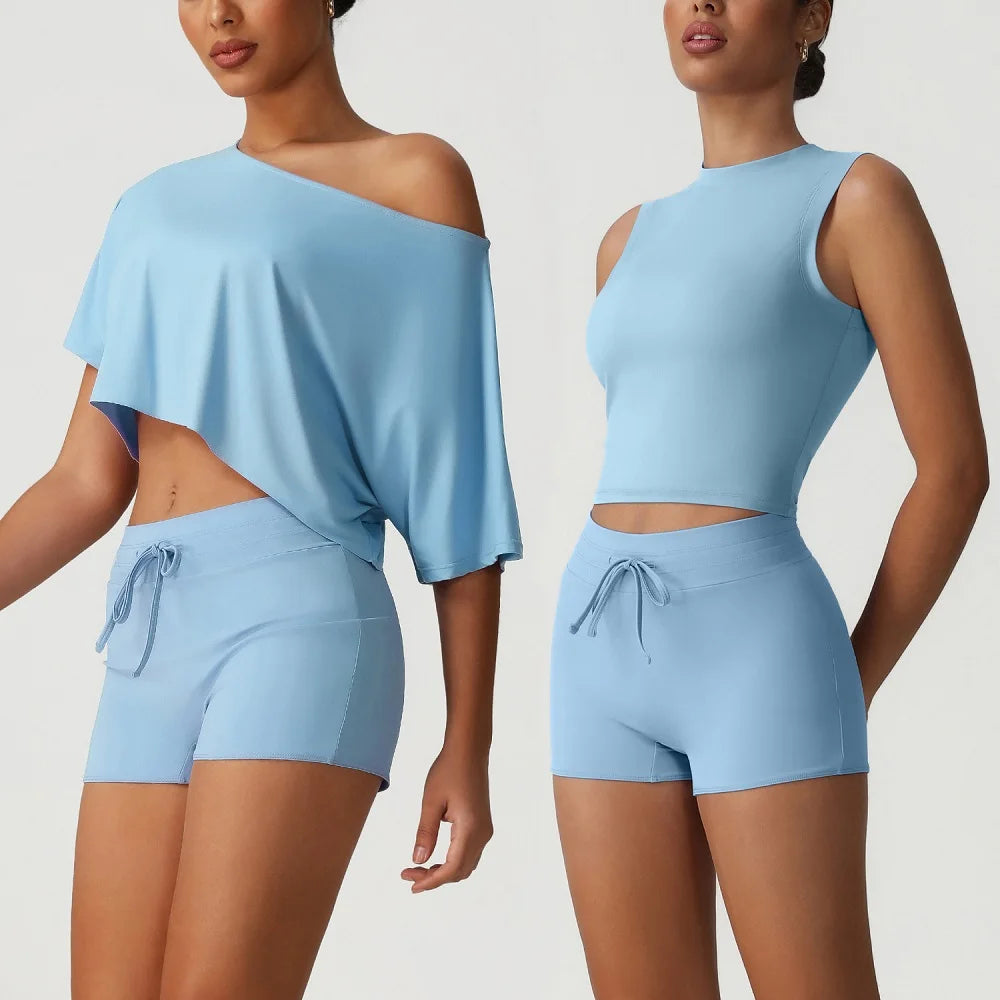 Women's Sleeveless Top and Shorts Workout Set
