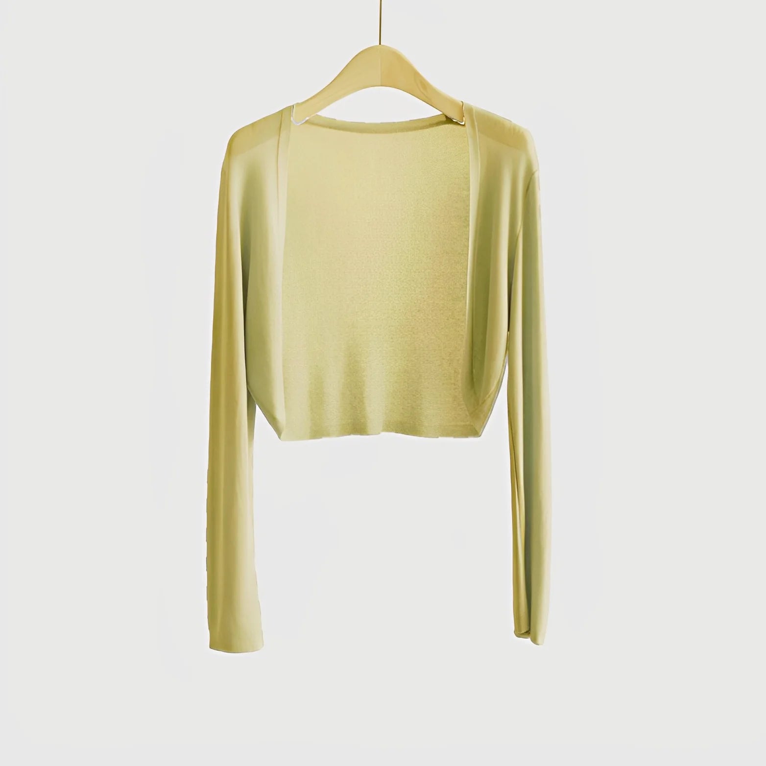 Women's Sheer Cropped Open Front Cardigan Casual Knit Layer