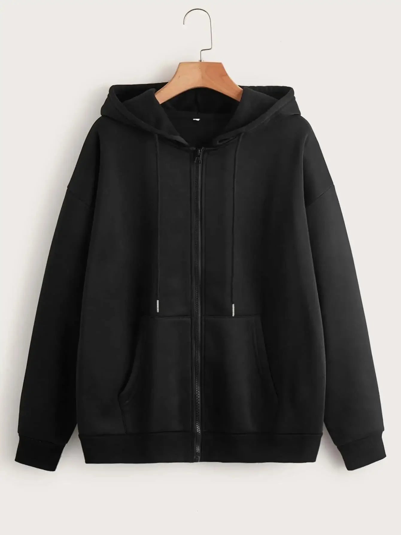 Long Sleeve Full Zip Casual Hooded Sweatshirt for Layering