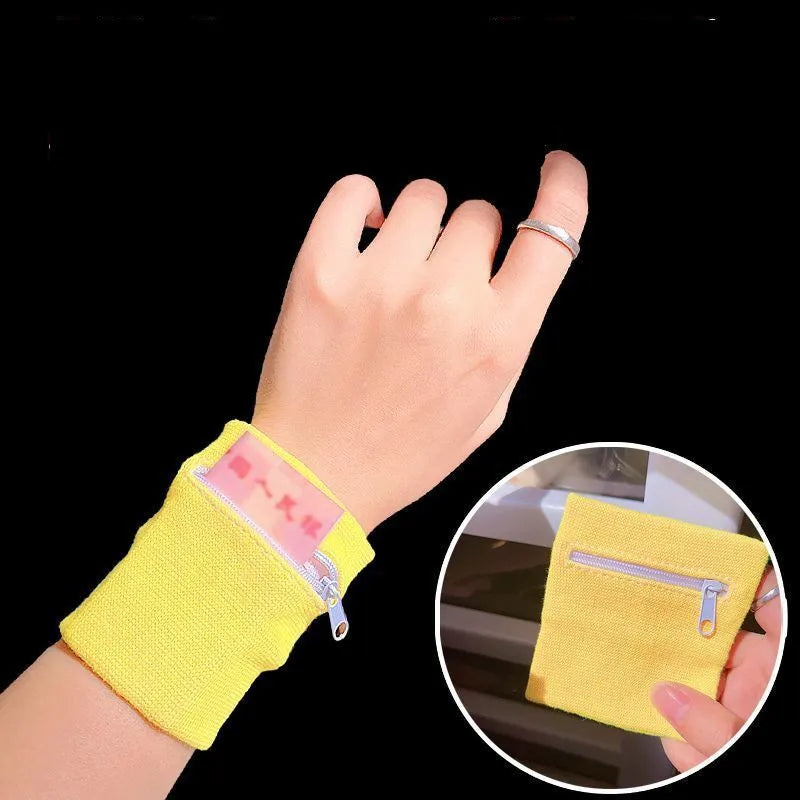 Zippered Wrist Pouch Wallet with Soft Band Shape