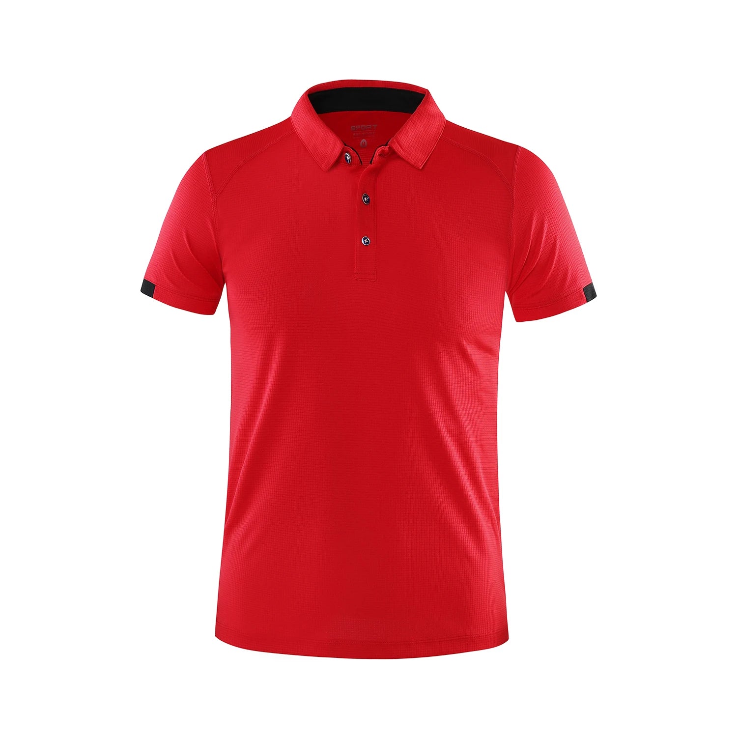 Solid Short Sleeve Collared Golf Polo Shirt with Button Placket