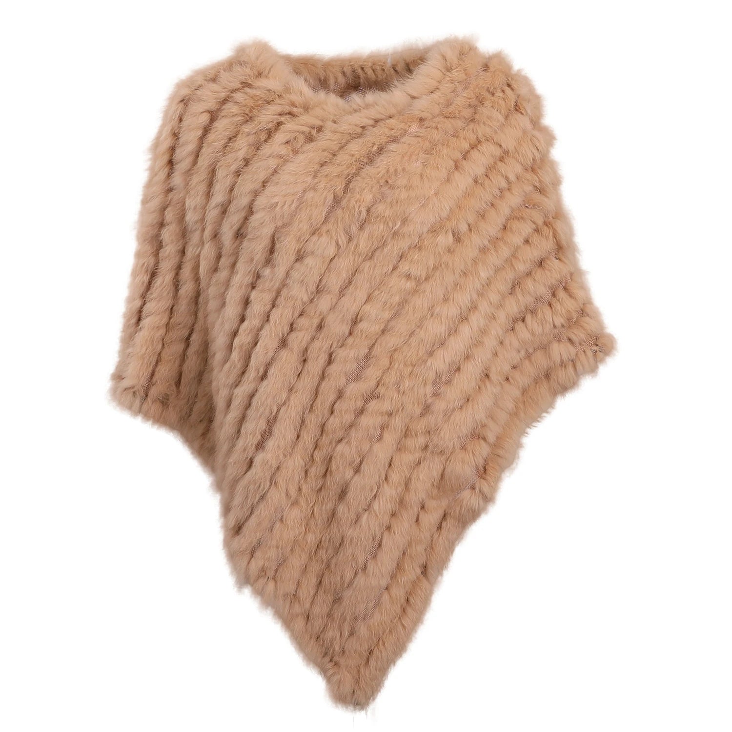 Textured Pointed Hem Poncho for Layering over Outfits