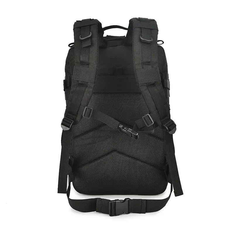 Outdoor Backpack with Webbing and Multiple Exterior Pockets
