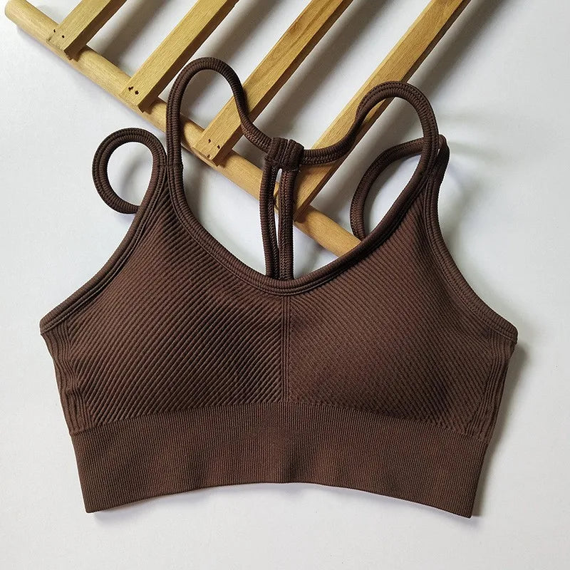 Women's Ribbed Scoop Neck Sports Bra