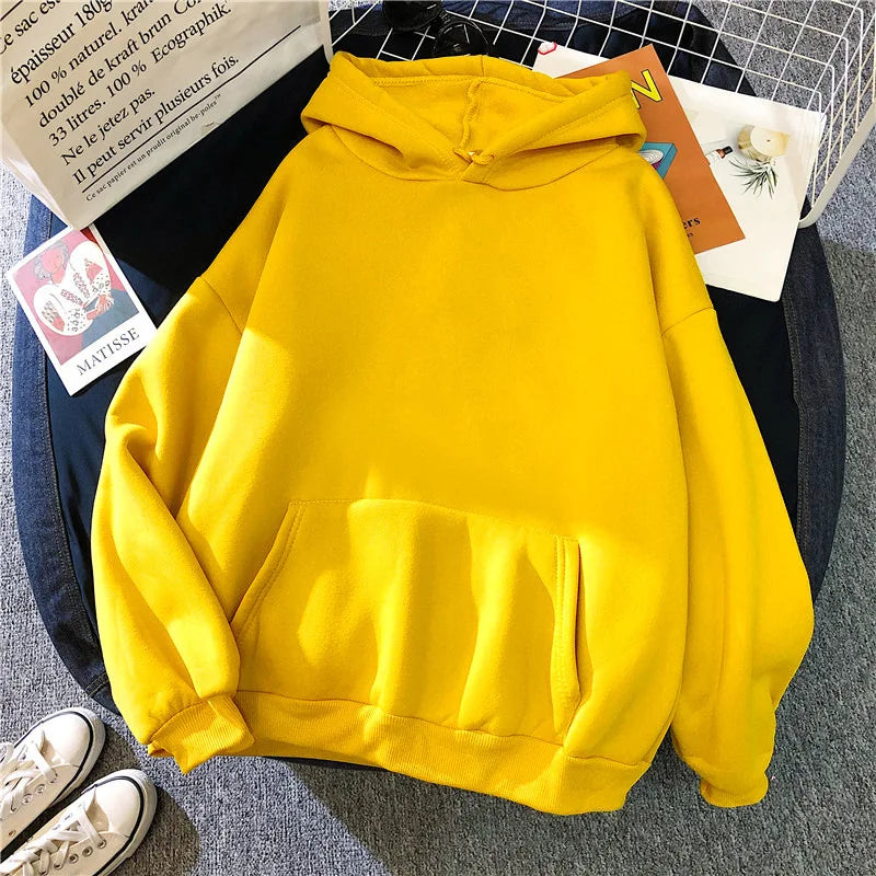 Long Sleeve Casual Hooded Sweatshirt with Relaxed Streetwear Styling