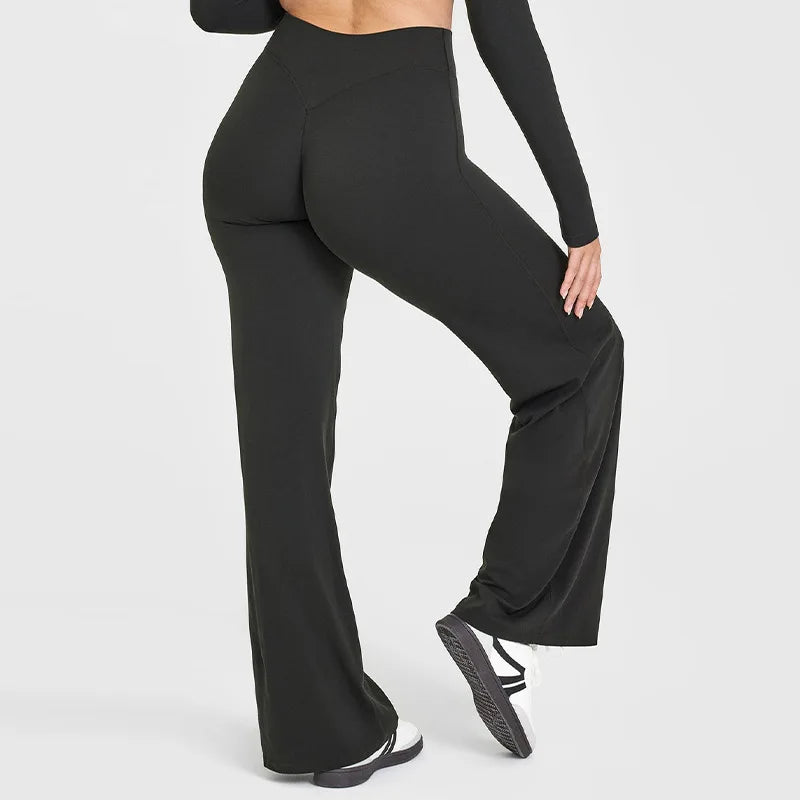 Women's Scrunch Flared Leggings For Workout Outfits And Layering