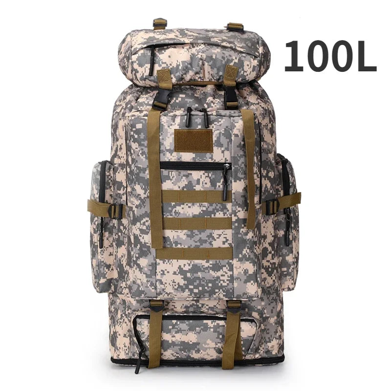 Large Outdoor Backpack with Webbing and Side Compression Straps