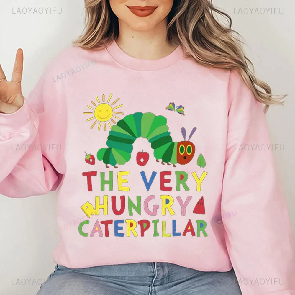 Caterpillar Graphic Long Sleeve Pullover Casual Sweatshirt for Layering