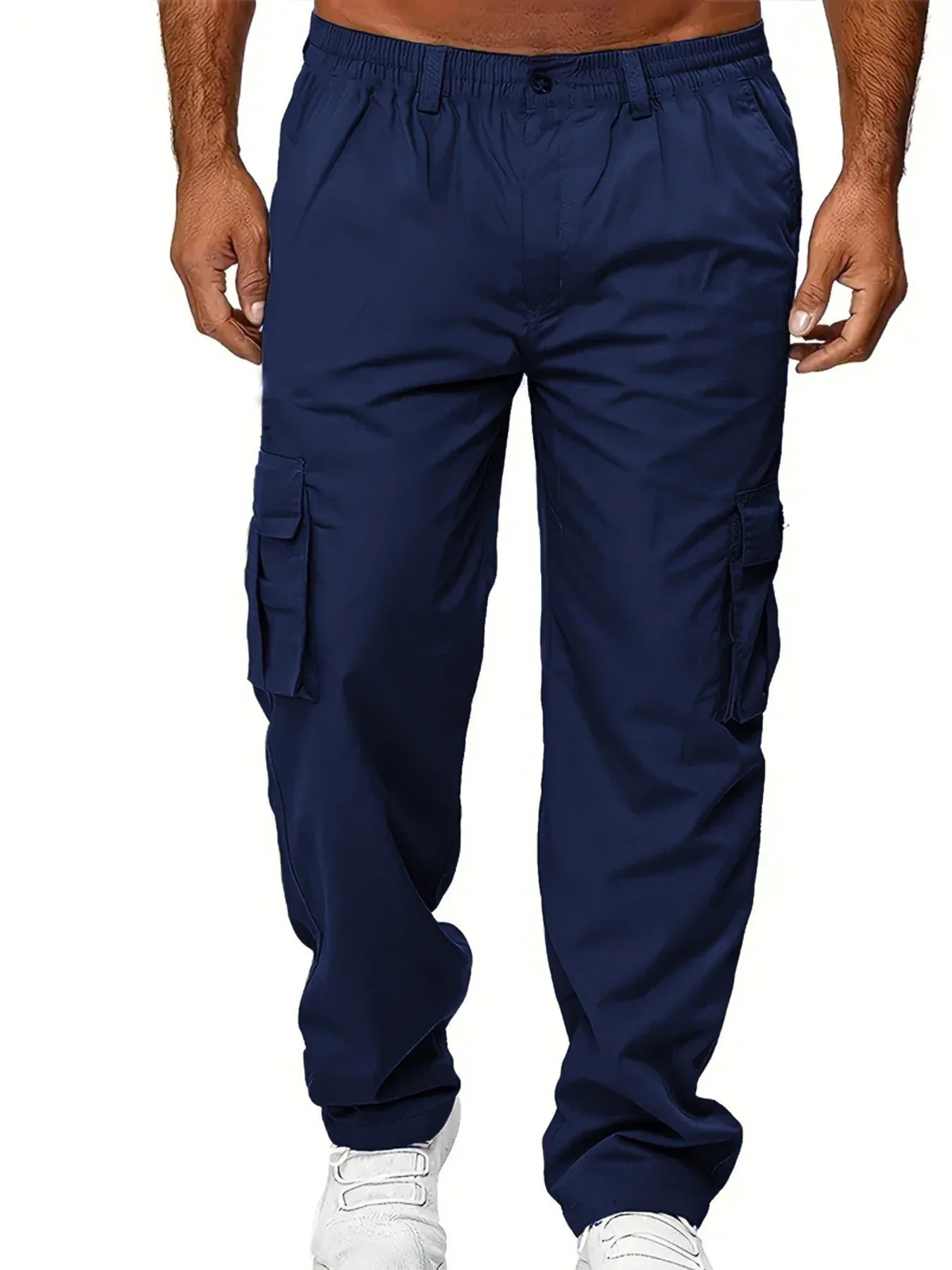 Men's Multi Pocket Elastic Waist Casual Cargo Pants