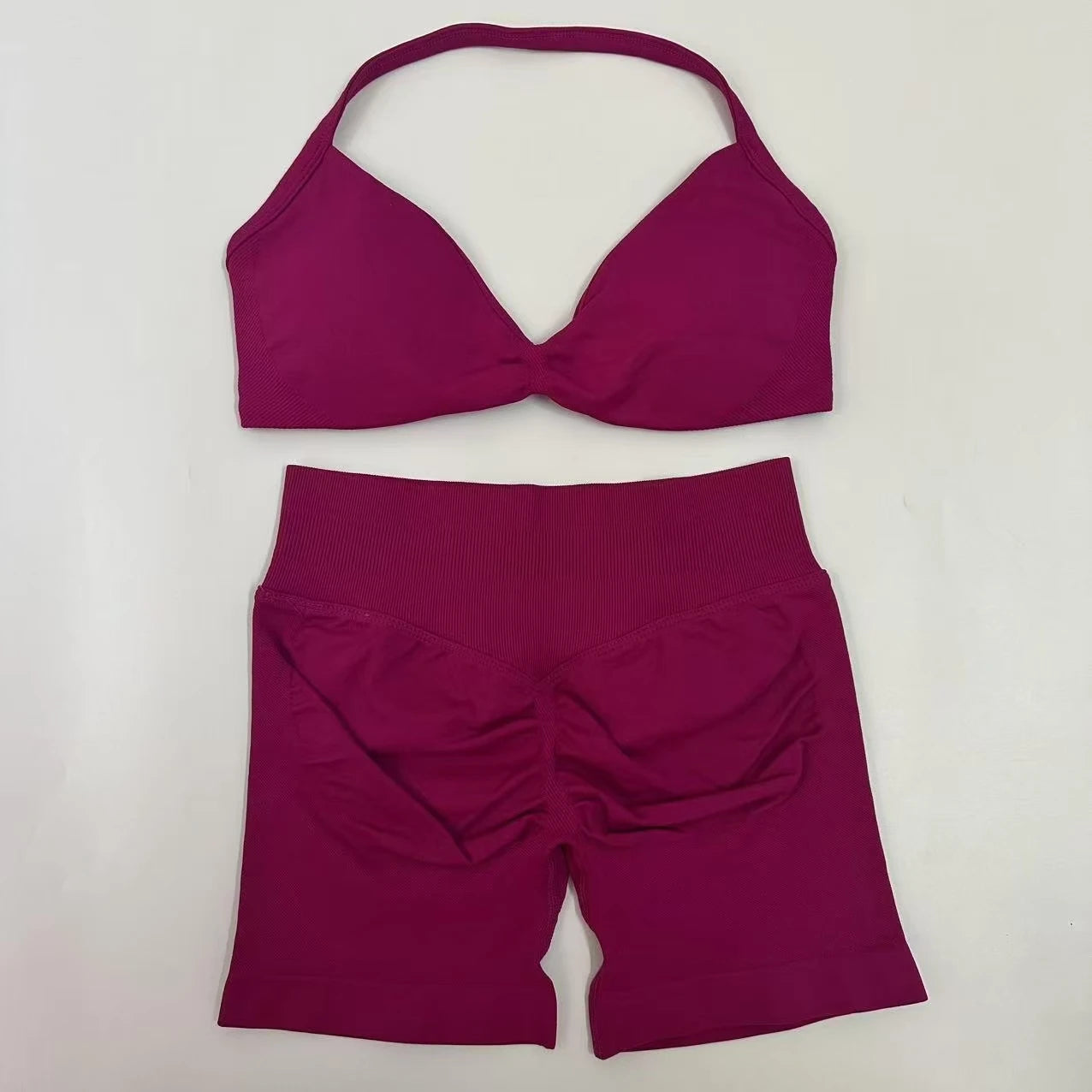 Women's Strappy Bra And Shorts Yoga Set For Workout Outfits