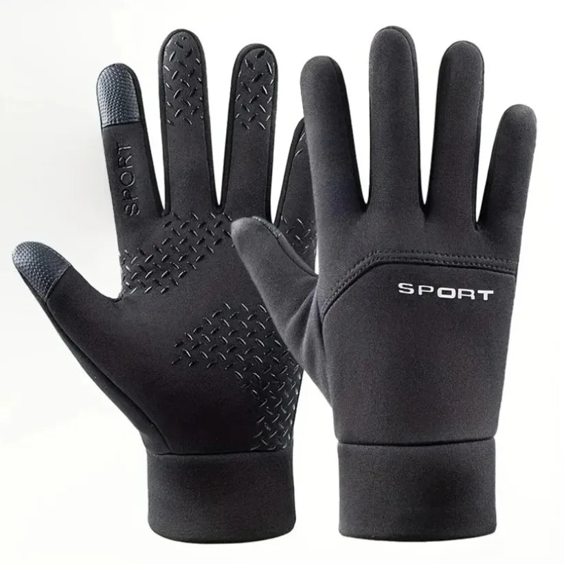 Solid Full Finger Outdoor Gloves with Adjustable Wrist Closure