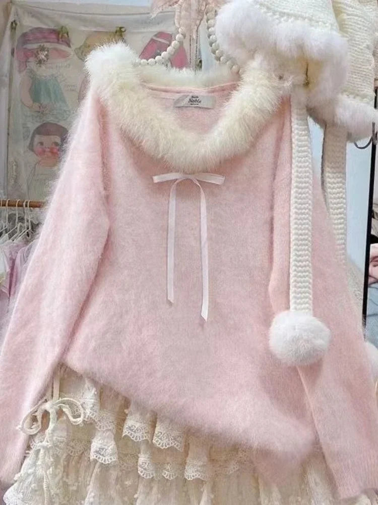 Women's Plain Crew Neck Long Sleeve Sweater Casual Knit Layer