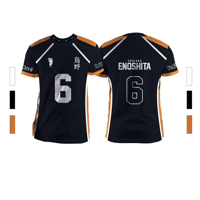 Anime Number Volleyball Short Sleeve T-shirt For Sports Outfits