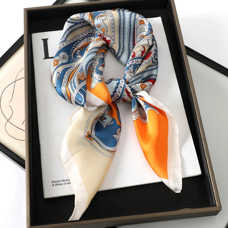 Floral Print Large Square Scarf for Draped Wrap Styling