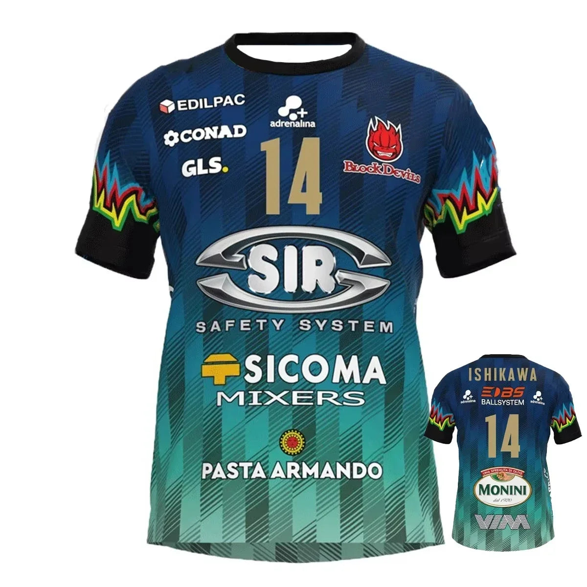 Perugia Number Fourteen Volleyball Short Sleeve Jersey For Sports Outfits