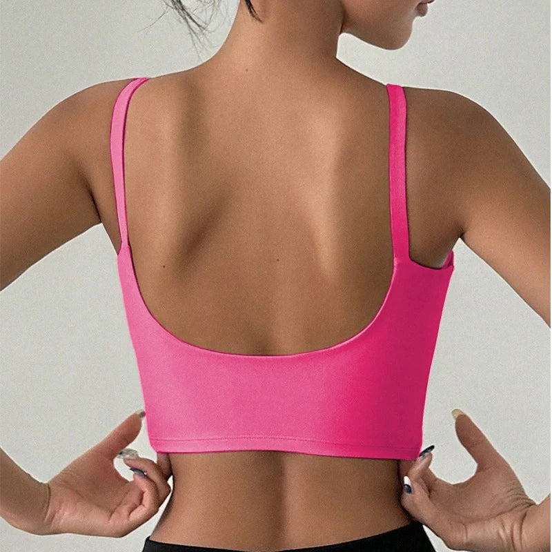 Women's Scoop Neck Wide Strap Sports Bra
