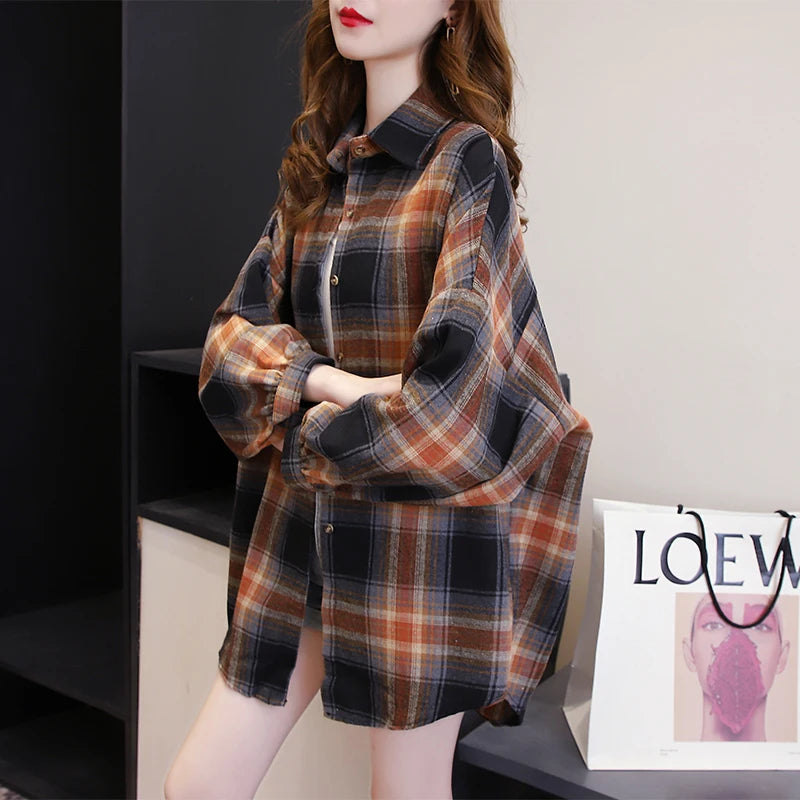 Women's Checked Long Sleeve Shirt