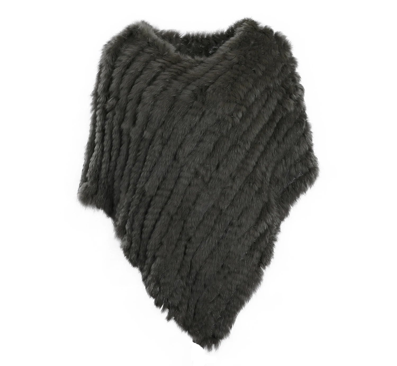 Textured Pointed Hem Poncho for Layering over Outfits