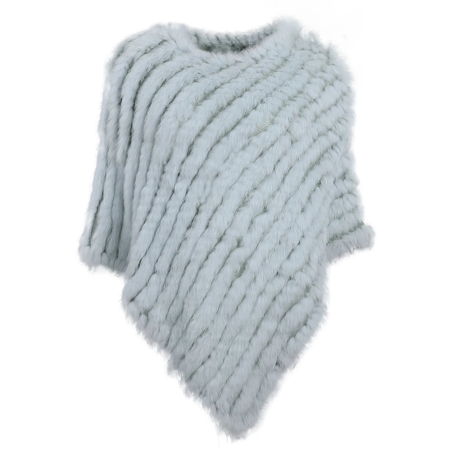 Textured Pointed Hem Poncho for Layering over Outfits